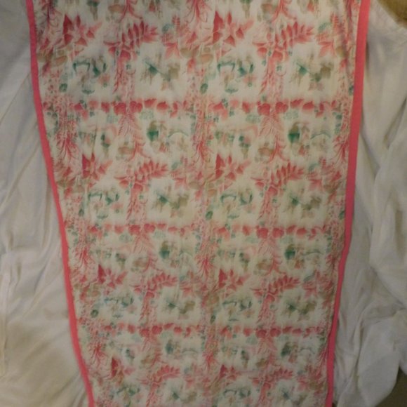 Bunnies and Flowers Lap Blanket Pink and Green Vintage - Picture 2 of 6